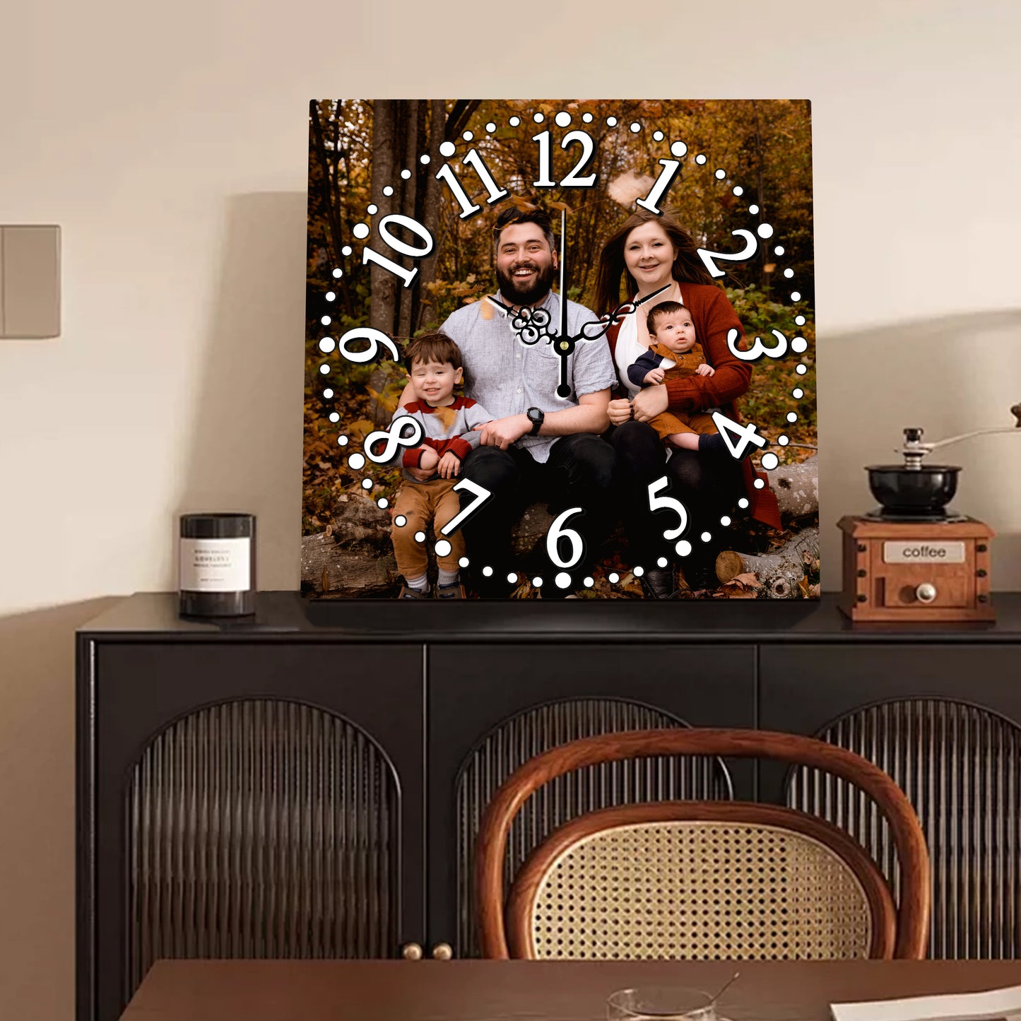 Personalized Square Clock Custom Wall Clock Gift With Photo