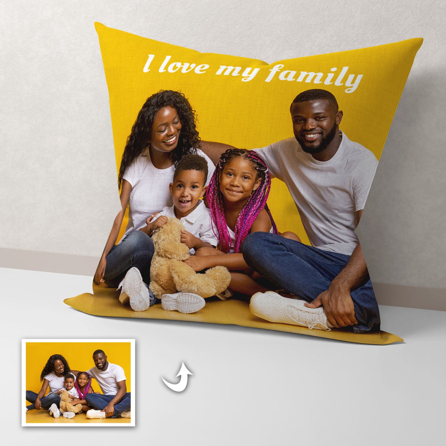 Custom Double-Sided Photo & Text Throw Pillows - Personalized Gifts