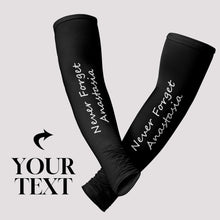 Load image into Gallery viewer, Custom Text Printed Arm Sun Sleeve set, Arm Covers, Compression Sleeves, Arm Protectors
