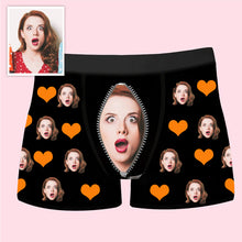 Load image into Gallery viewer, Custom Boxer with Photo Mens Underwear with Heart and Lover Face
