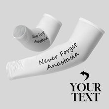 Load image into Gallery viewer, Custom Text Printed Arm Sun Sleeve set, Arm Covers, Compression Sleeves, Arm Protectors
