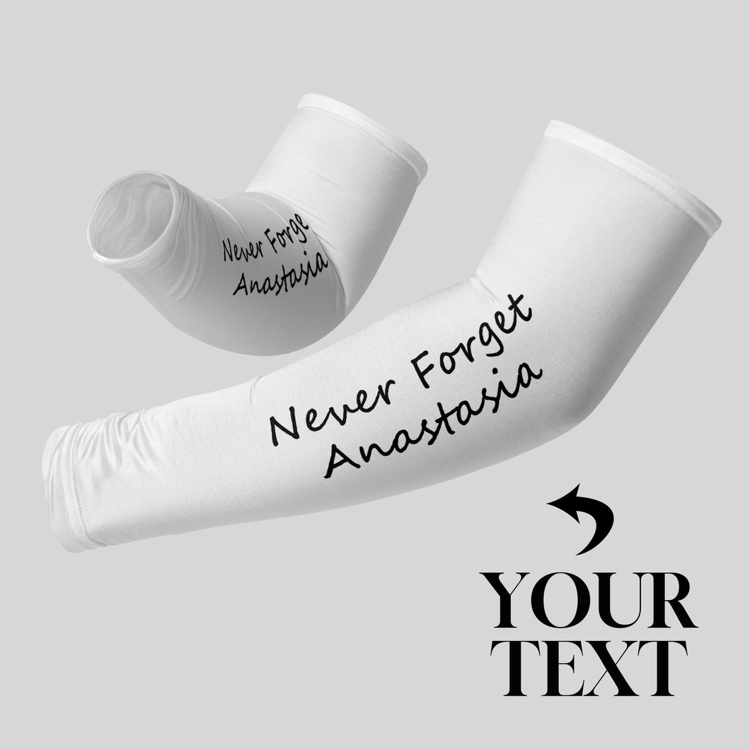 Custom Text Printed Arm Sun Sleeve set, Arm Covers, Compression Sleeves, Arm Protectors
