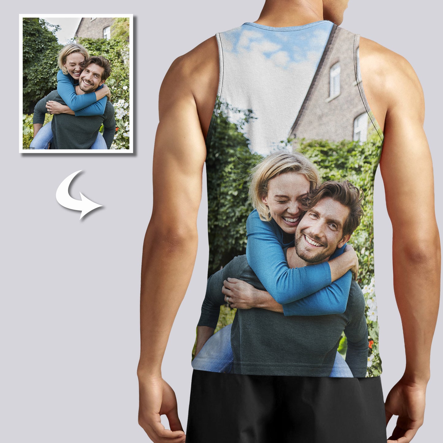 Men's Custom Photo Tank Tops: Design Your Own Double-Sided Vest for Summer