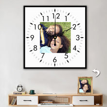 Load image into Gallery viewer, Personalized Photo Wall Clocks Customized Square Silent Gift Idea
