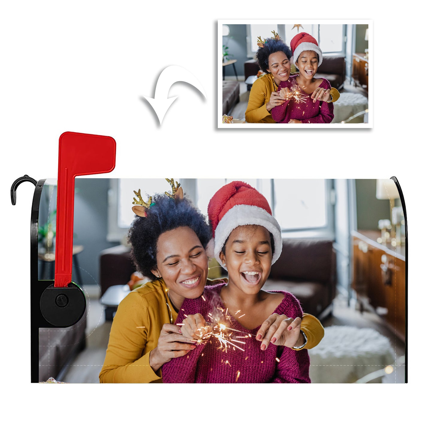 Personalized Mailbox Cover - Custom Photos & Text - Durable & Weatherproof