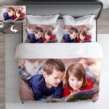 Load image into Gallery viewer, Cotton Three-Piece Bedding Set: Personalized Custom Photo Quilt Cover
