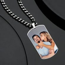 Load image into Gallery viewer, Photo Custom Engraved Dog Tag Necklace, Double-Sided Stainless Steel Pendant
