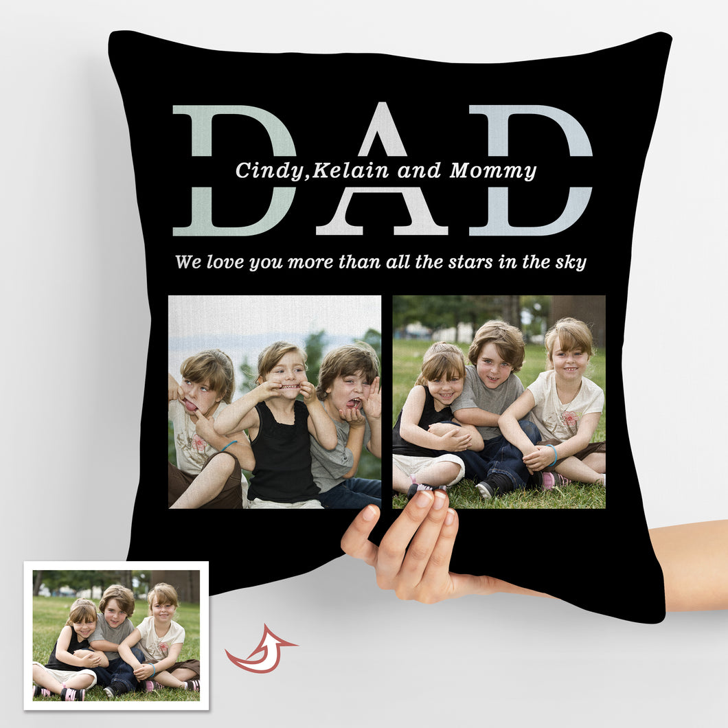 Photo Custom Throw Pillows for Dad Best Father's Day Gift