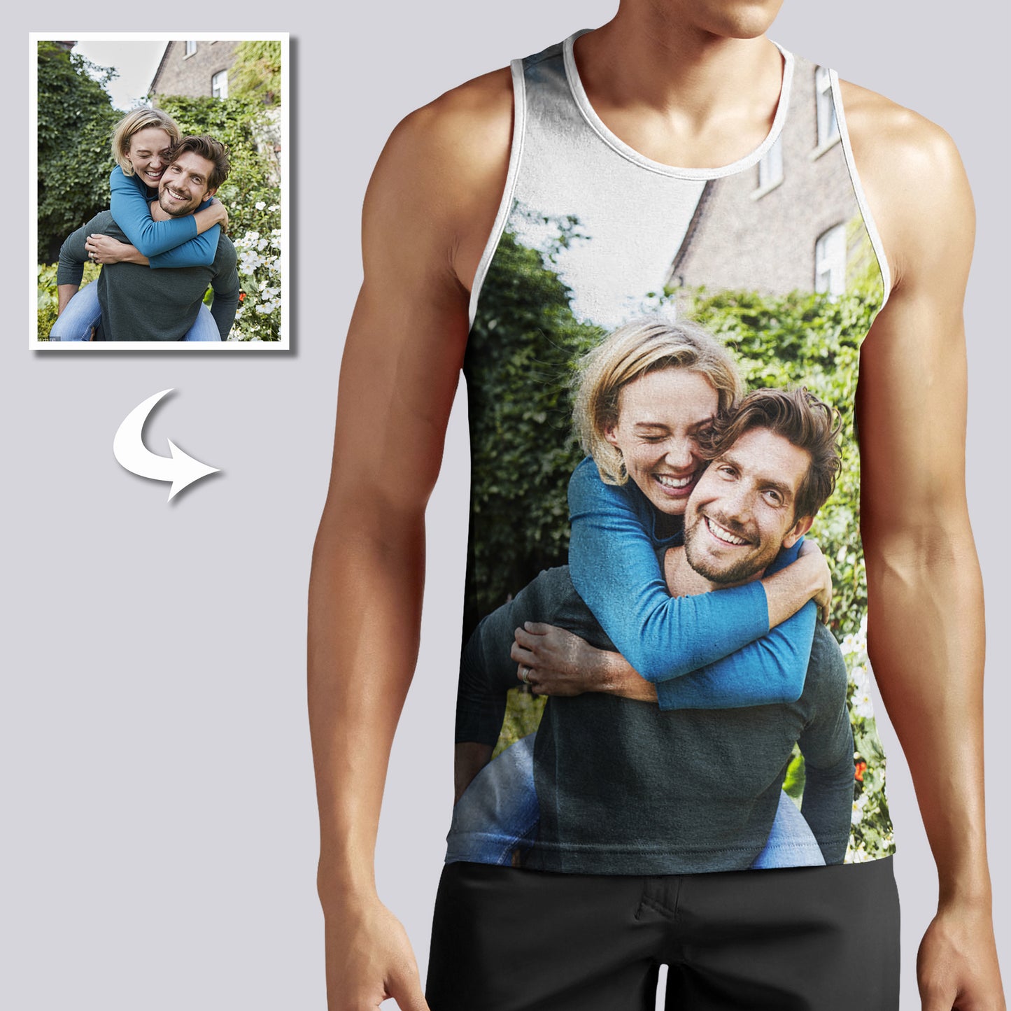 Men's Custom Photo Tank Tops: Design Your Own Double-Sided Vest for Summer