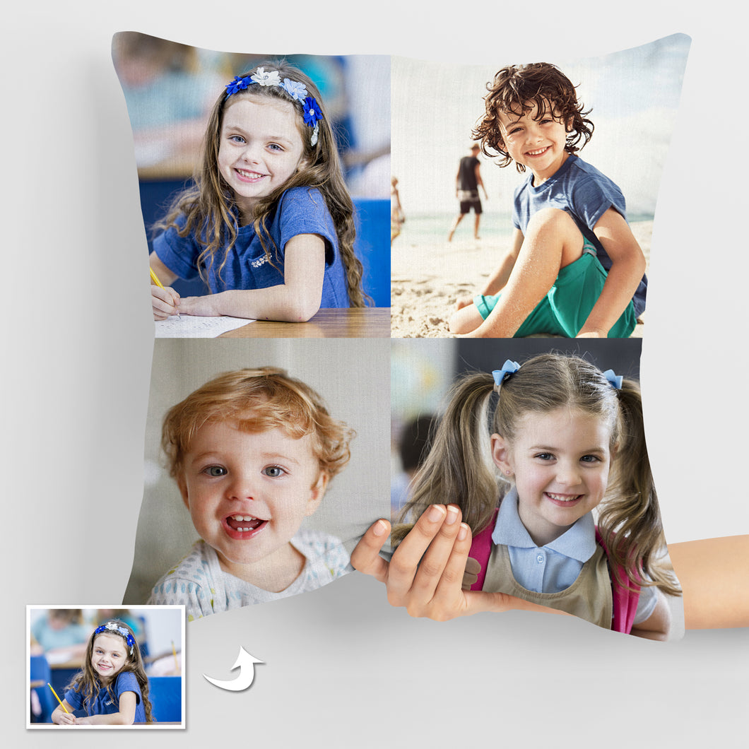 Photo Custom Throw Pillows Double side printed Personalized with 4 Photos
