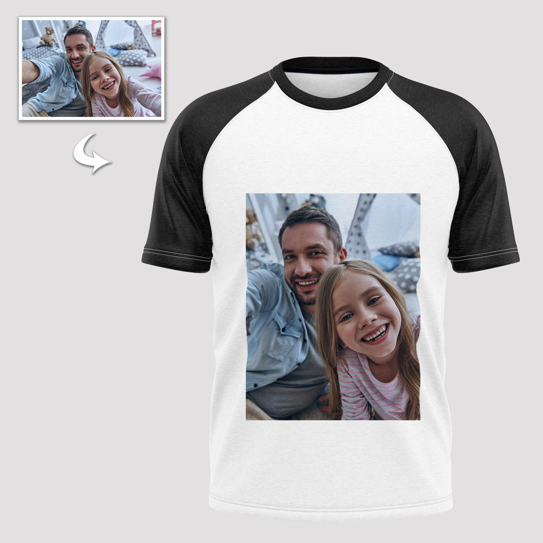 Personalized Cotton T-Shirt, Custom Photo Print, Unisex Double-Sided Tee