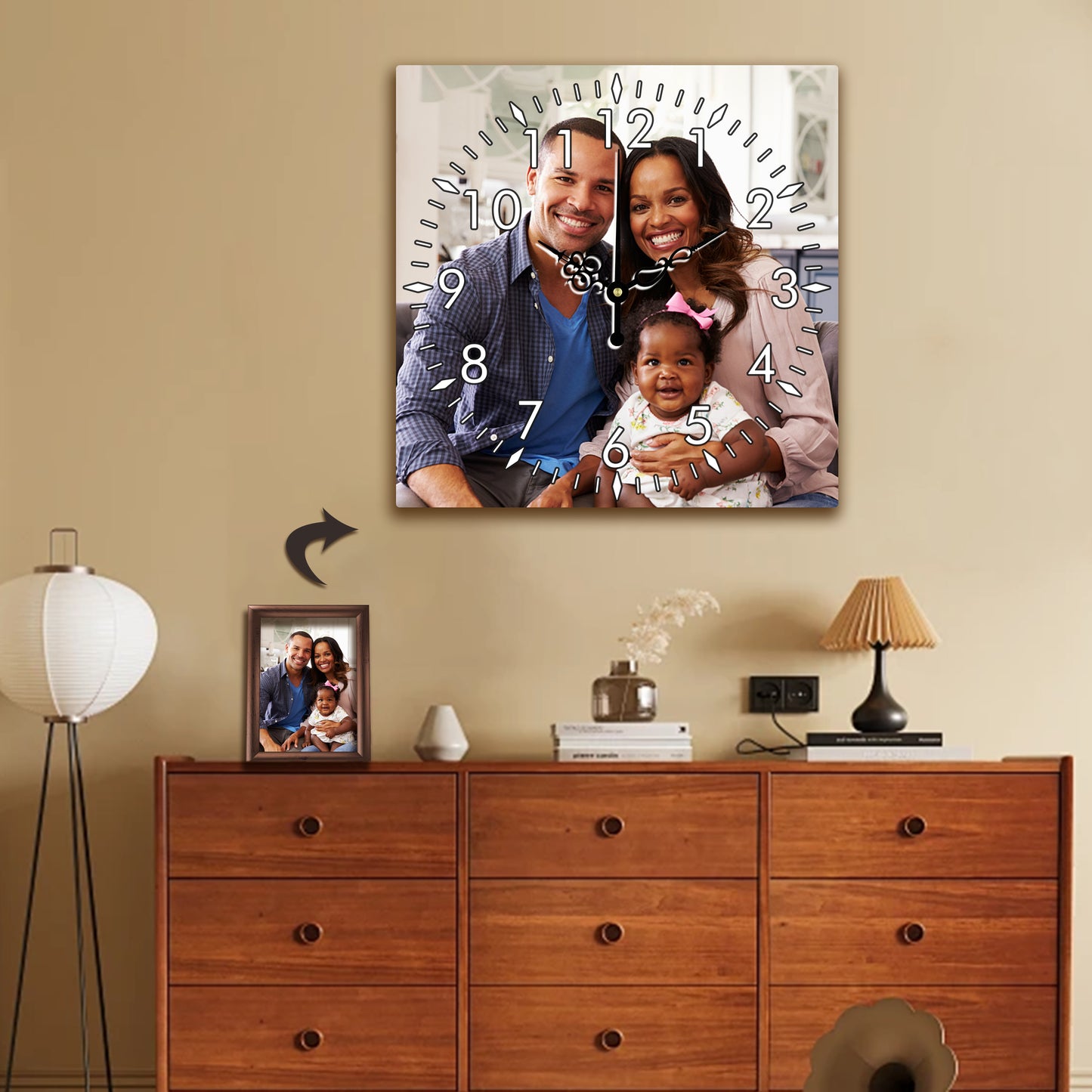 Personalized Square Clock Custom Wall Clock Gift With Photo