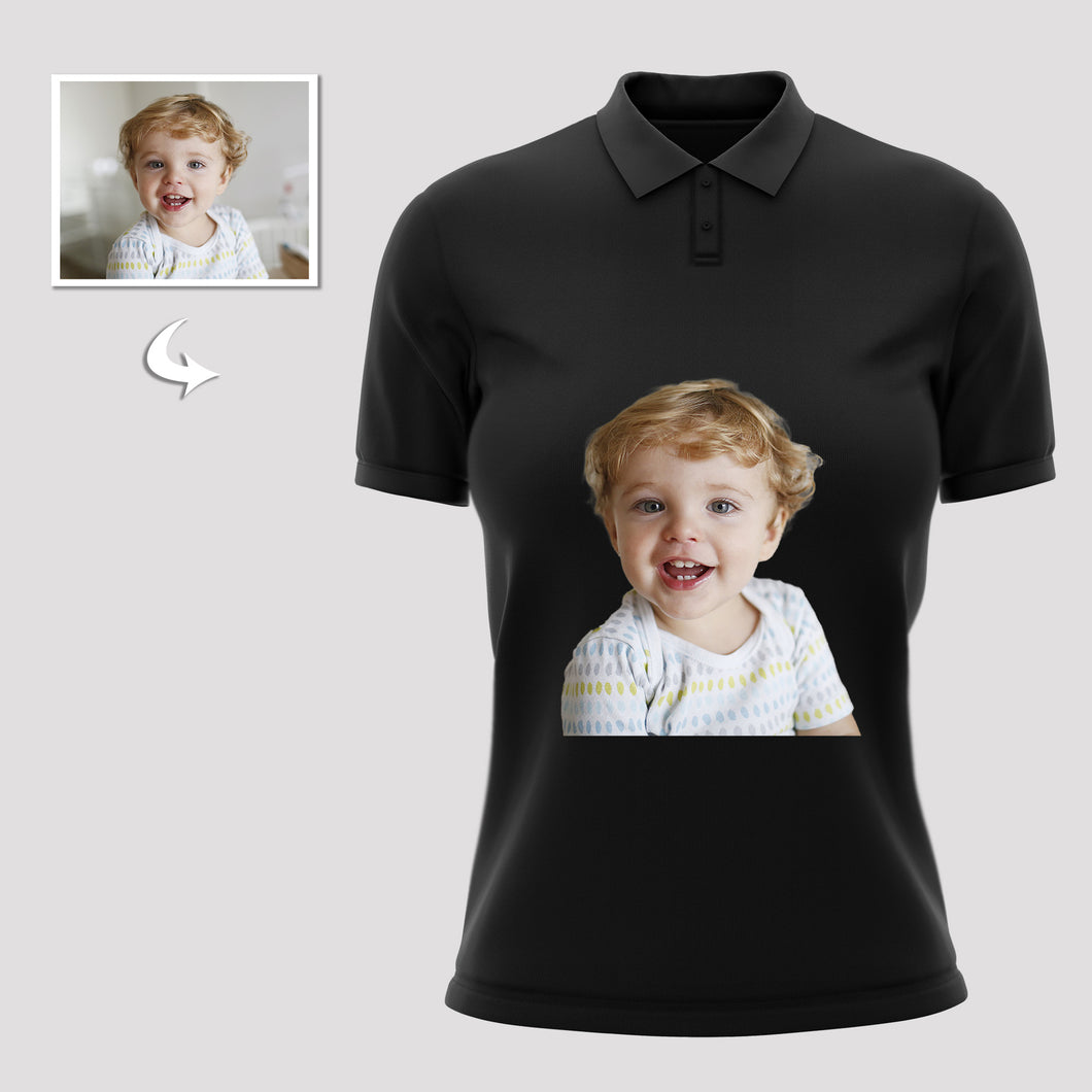 Custom Unisex Polo Shirt, Double-Sided Photo Print, Personalized Design