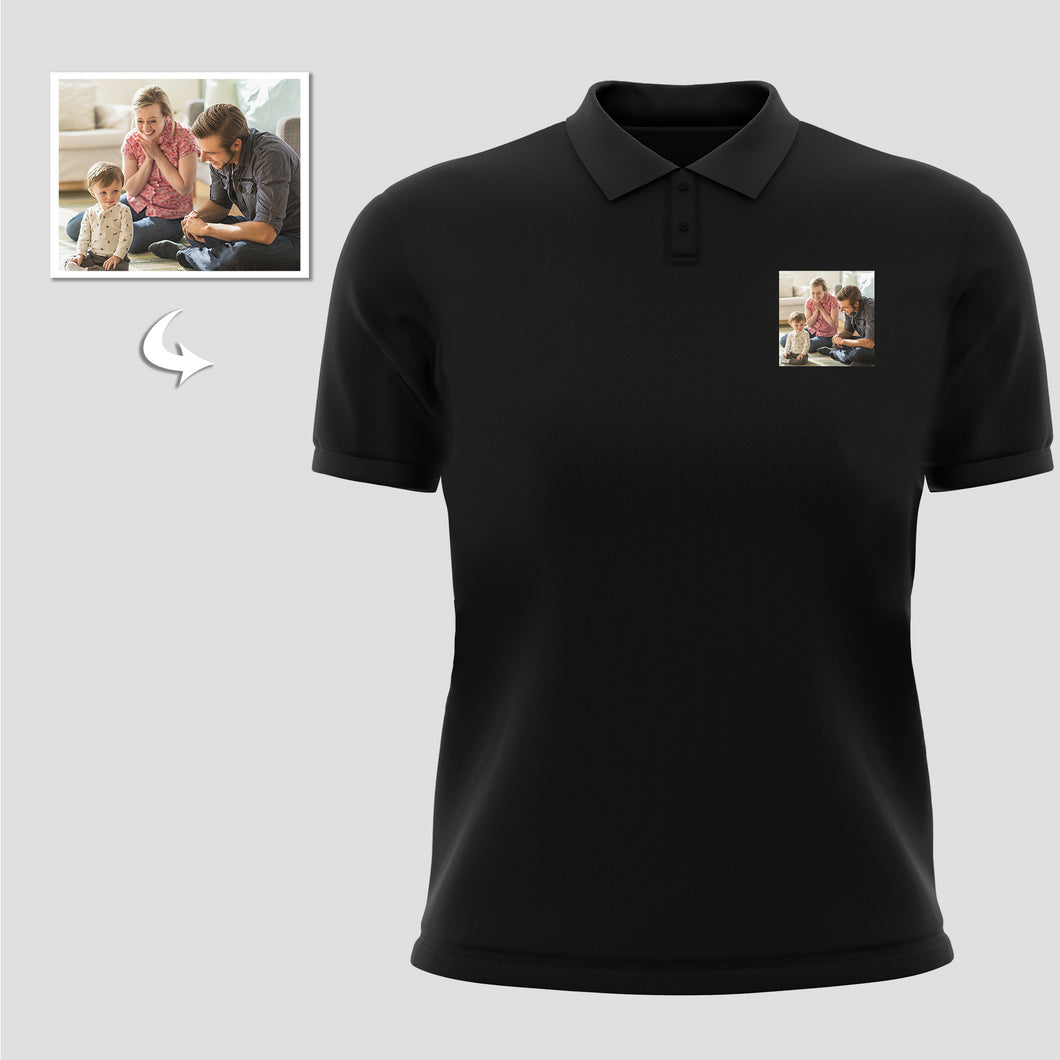 Personalized Unisex Polo Shirts, Custom Double-Sided Photo Print Design