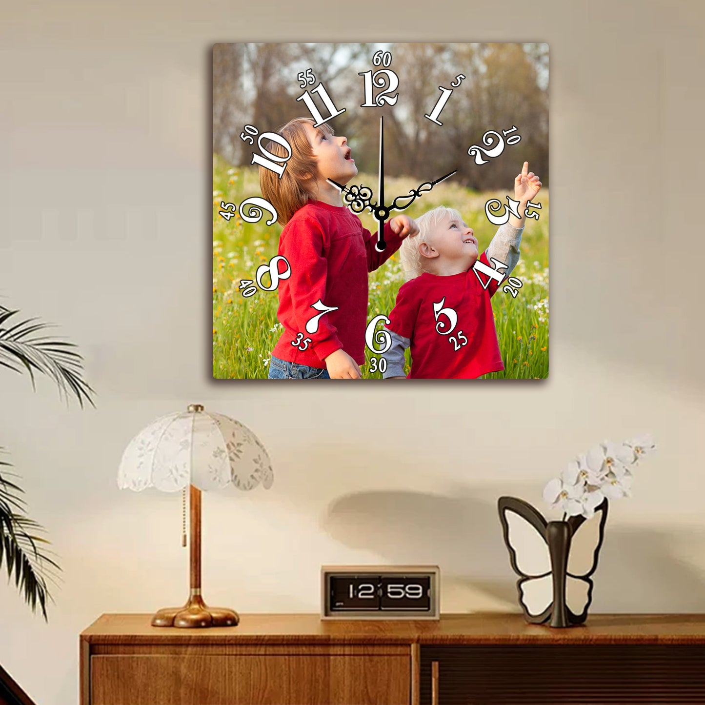 Personalized Square Clock Custom Wall Clock Gift With Photo