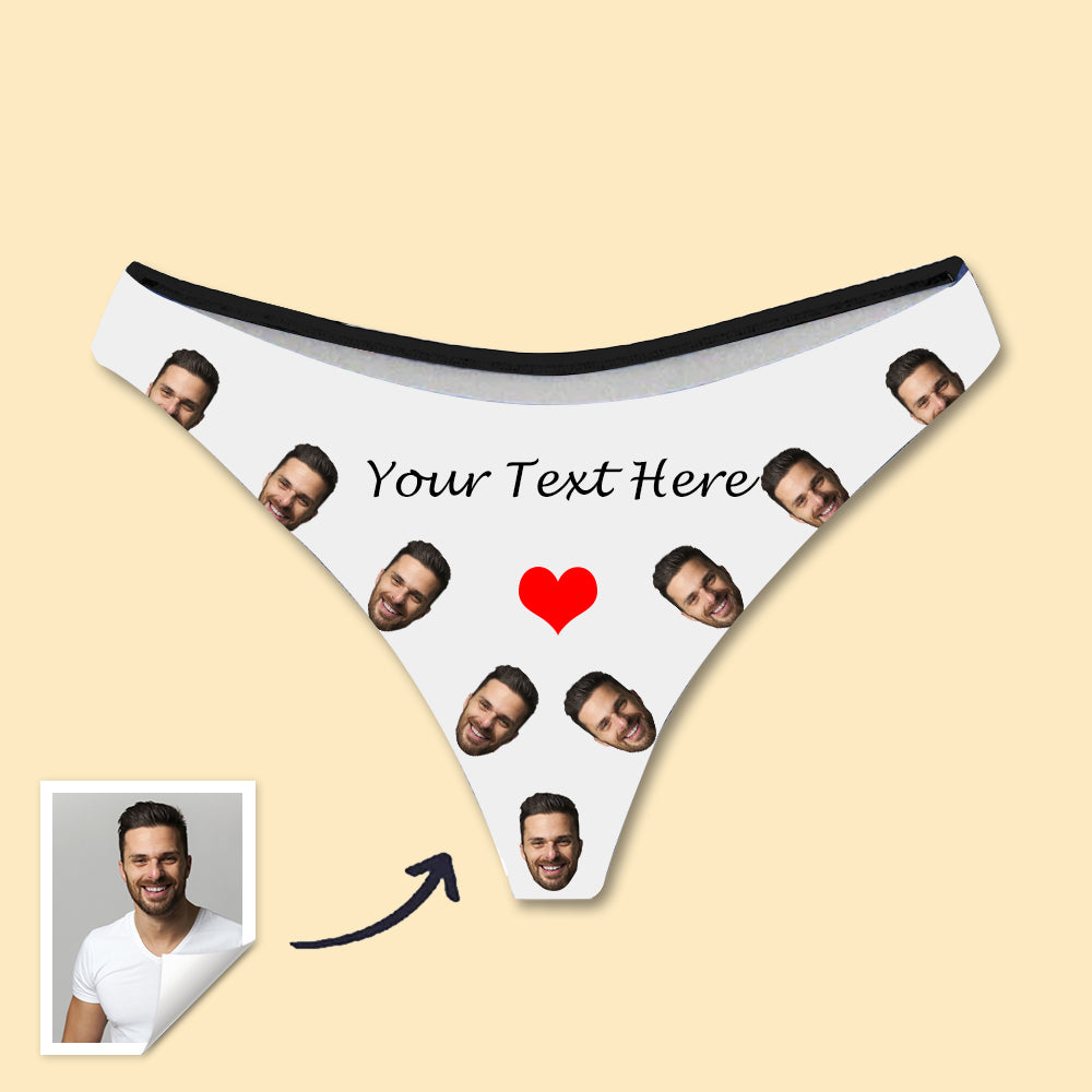 Custom Womens Thong with Boyfriend’s Photo Sexy Underwear Women Boxers
