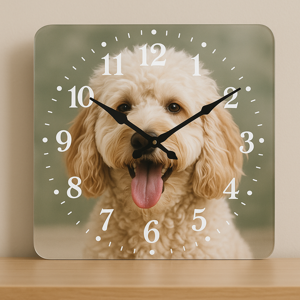 Custom Photo Square Clock - Personalized Wall Decor Gift