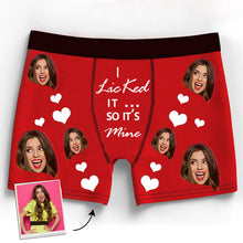 Load image into Gallery viewer, Custom Boxer with Photo Mens Underwear with Face and Heart and Texts
