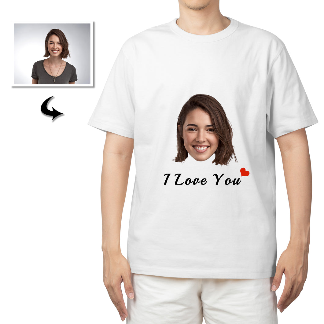 Personalized Unisex T-Shirt: Double-Sided Photo & Text, Your Face Custom Tee