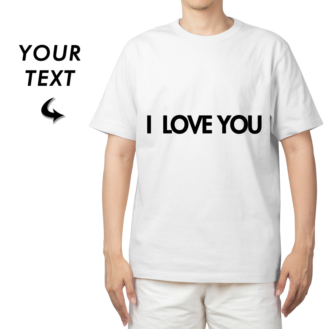 Personalized Unisex Cotton T-Shirt, Custom Text, Double-Sided Print