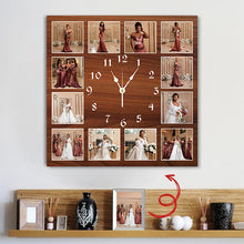Load image into Gallery viewer, 12pcs Photo and Text Square Wall Clock Personalized Clock
