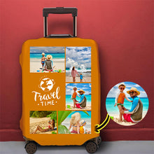 Load image into Gallery viewer, Custom Multiphoto Luggage Cover Suitcase Protector For Couples

