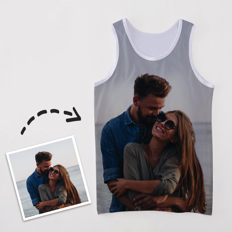 Men's Custom Photo Tank Tops: Design Your Own Double-Sided Vest for Summer