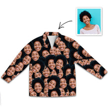 Load image into Gallery viewer, Unisex Nightwear Long Sleeve Pajamas with Custom Face Photo Print
