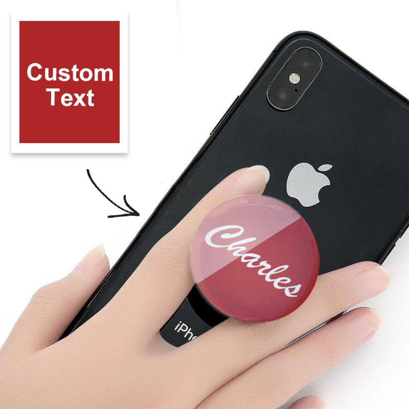 Text Custom Phone Grip, Personalized Holder, Unique Keepsake, Gift Idea