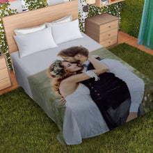 Load image into Gallery viewer, Soft Cotton Flat Bed Sheet: Personalized Custom Photo Bedding
