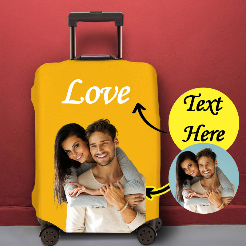 Engraved Photo Luggage Cover Suitcase Protector