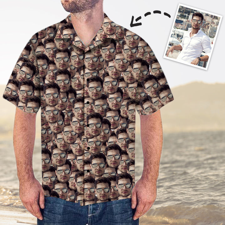 Custom Face Shirt Men's Hawaiian Shirt