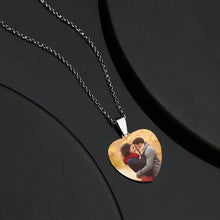 Load image into Gallery viewer, Women&#39;s Heart Photo Engraved Tag Necklace With Engraving Stainless Steel
