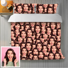 Load image into Gallery viewer, Custom Photo Cotton Bedding Set: Quilt Cover with Two Pillow Covers
