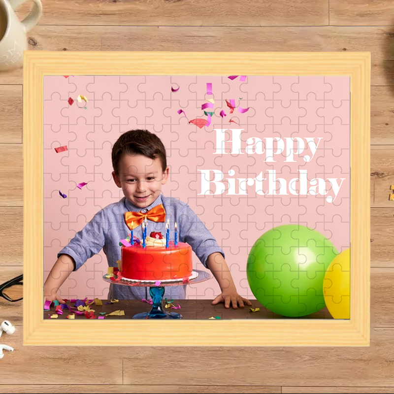 Personalised Wooden Jigsaw Puzzle - Custom Photo and Text