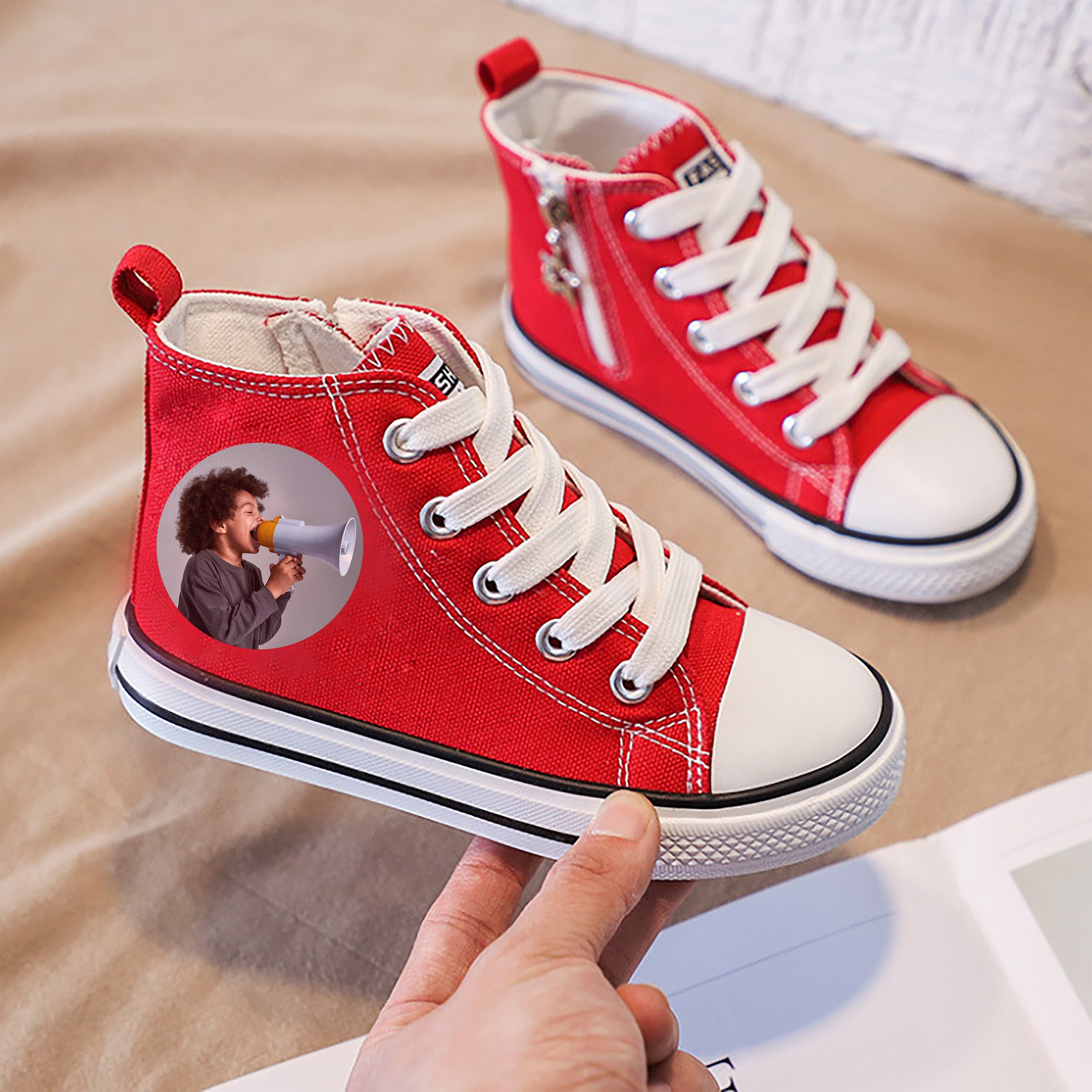 Custom Canvas Shoes, Personalize Canvas Shoes Waist High for baby, Kid â GiftInOne