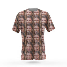 Load image into Gallery viewer, Unisex Double-Sided Custom Photo T-Shirt, Short Sleeve, Face Mash Design

