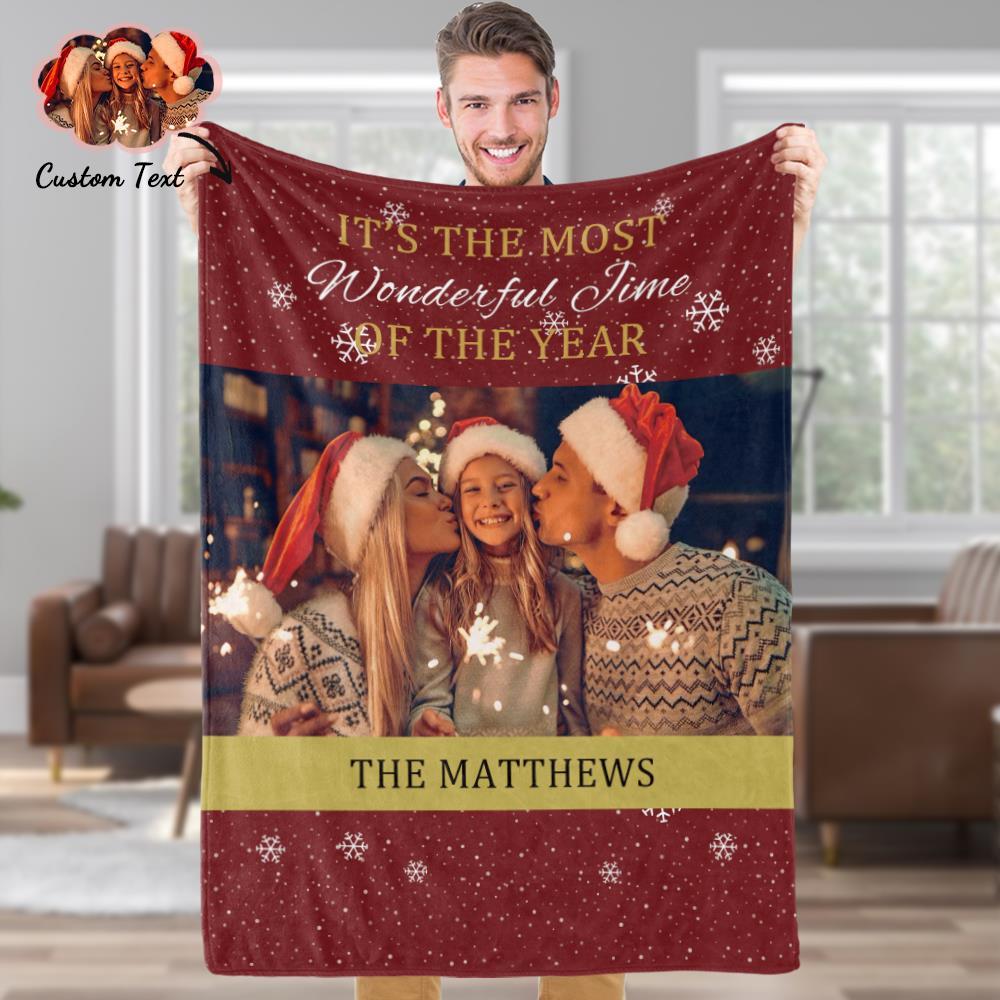 Christmas Photo Blankets Personalized Photo Family Memorial Blankets