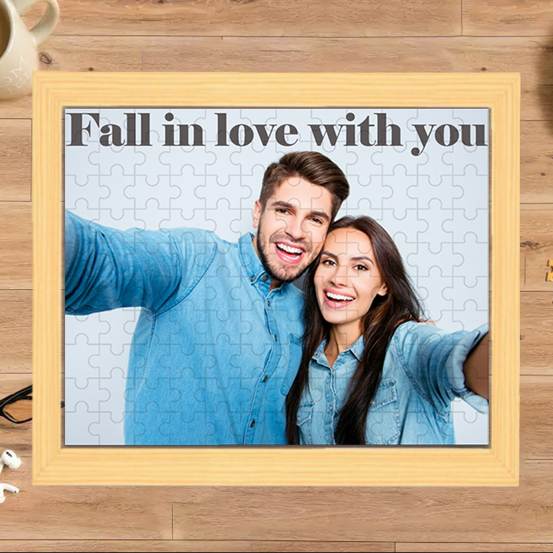 Personalised Wooden Jigsaw Puzzle - Custom Photo and Text