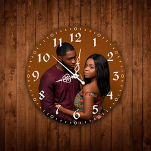 Load image into Gallery viewer, Custom Photo Wall Clock Keepsake Gift Normal Numbers Artistic Hands
