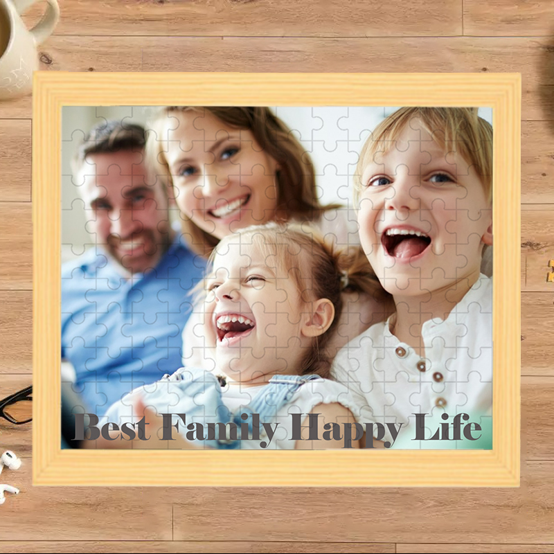Personalised Wooden Jigsaw Puzzle - Custom Photo and Text