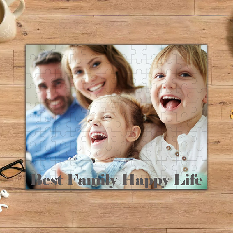 Personalised Wooden Jigsaw Puzzle - Custom Photo and Text