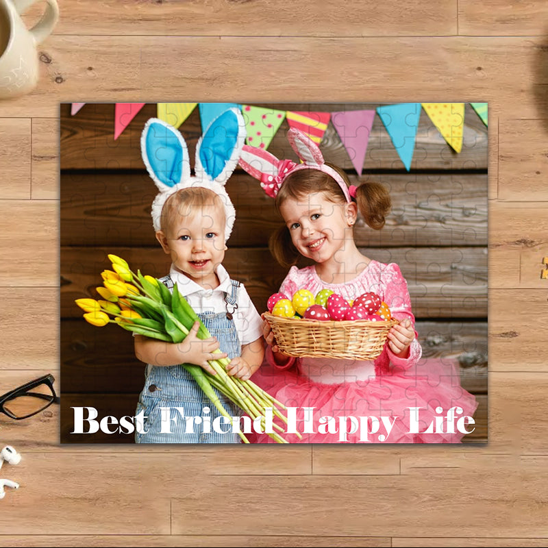 Personalised Wooden Jigsaw Puzzle - Custom Photo and Text