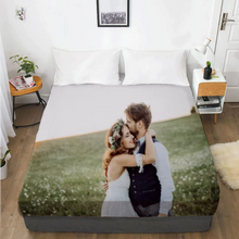 Load image into Gallery viewer, Soft Fitted Sheet: Personalized Custom Photo Cotton Bedding Essential
