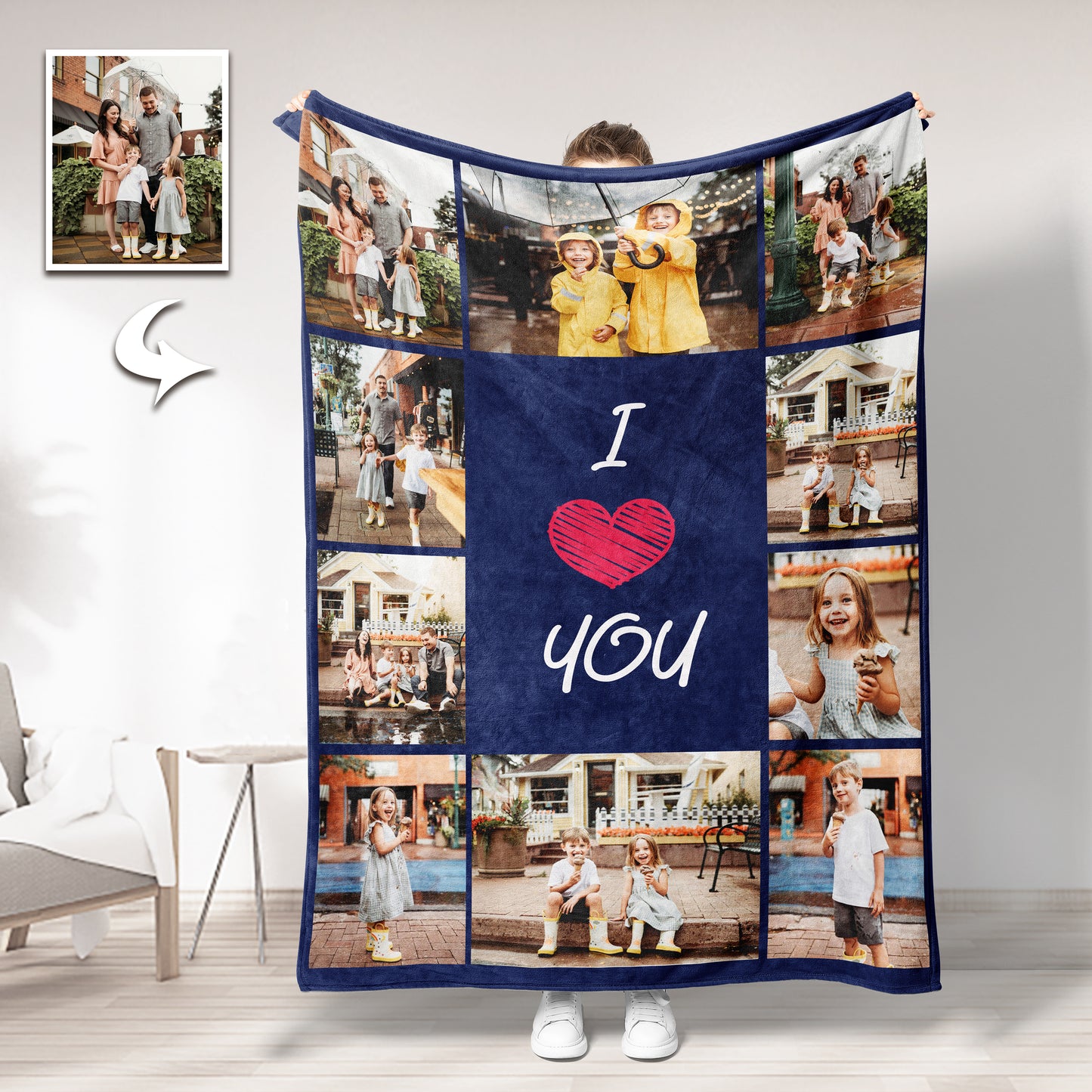 Custom Photo Keepsake Blanket - Personalized Memory Throw