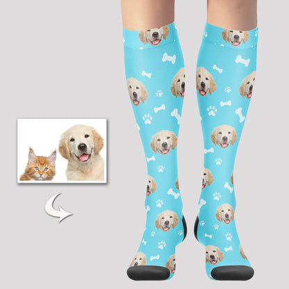 Personalized Dog Socks Knee High with Your Pet's Photo