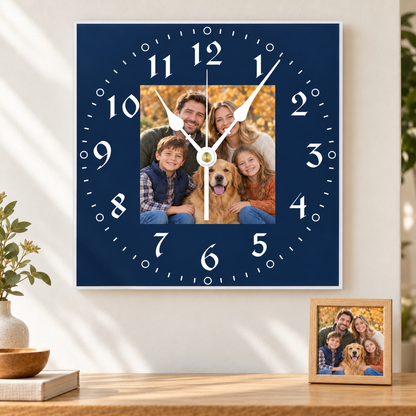 Personalized Photo Wall Clocks Customized Square Silent Gift Idea