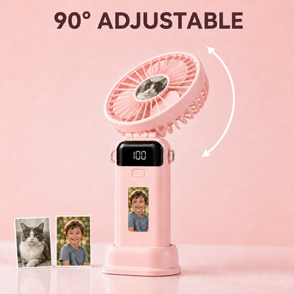 Personalized Two-Photo Portable Fan – Rechargeable Handheld Fan