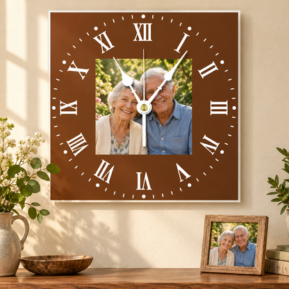 Personalized Photo Wall Clocks Customized Square Silent Gift Idea