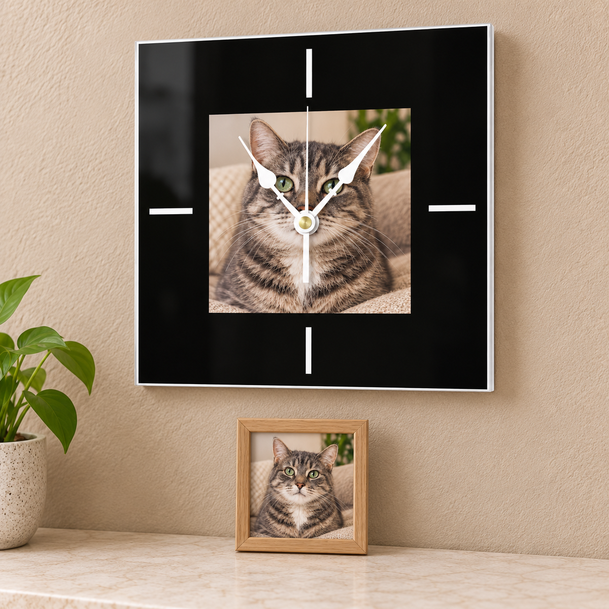 Personalized Photo Wall Clocks Customized Square Silent Gift Idea